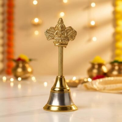 Ascension Traditional Metal Puja Bell with Garuda Design (Pack Of 1)