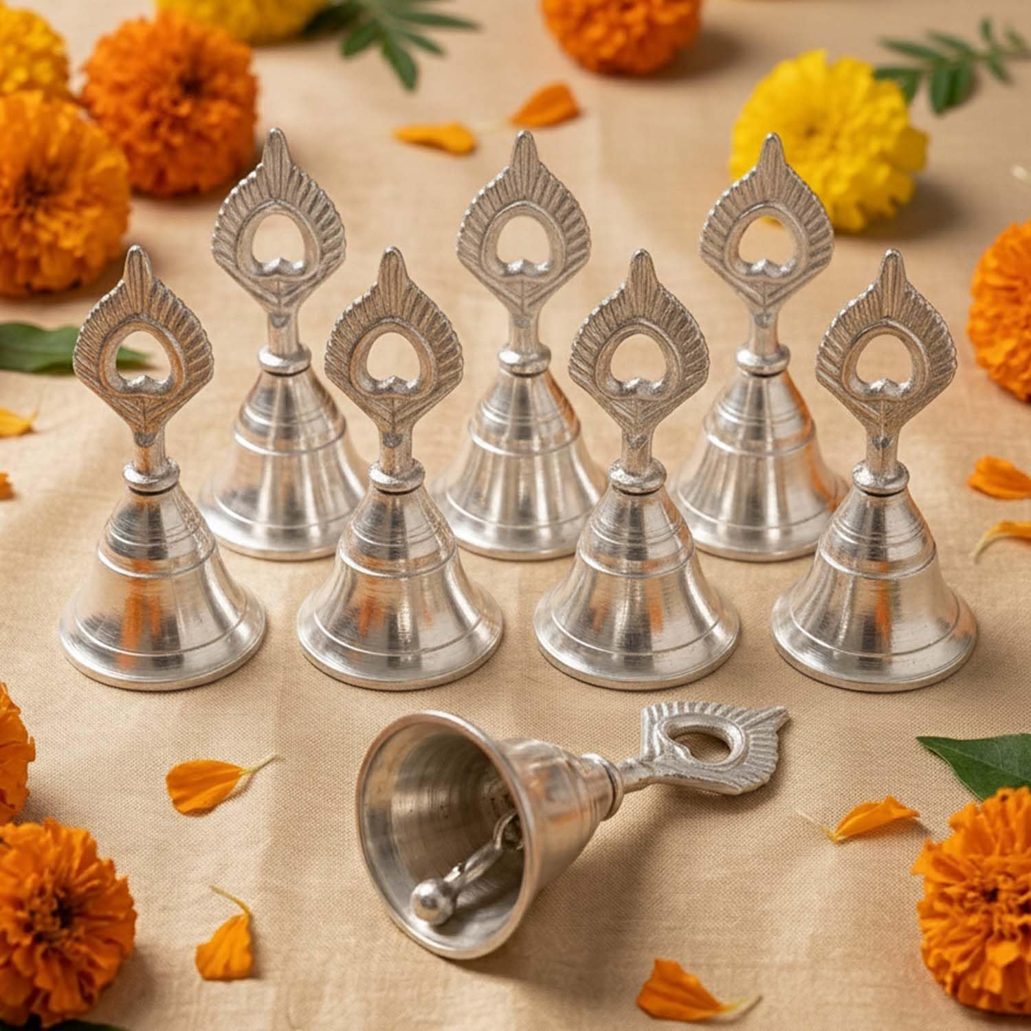 Ascension Pooja Bell for Mandir & Puja Room (Pack of 8)