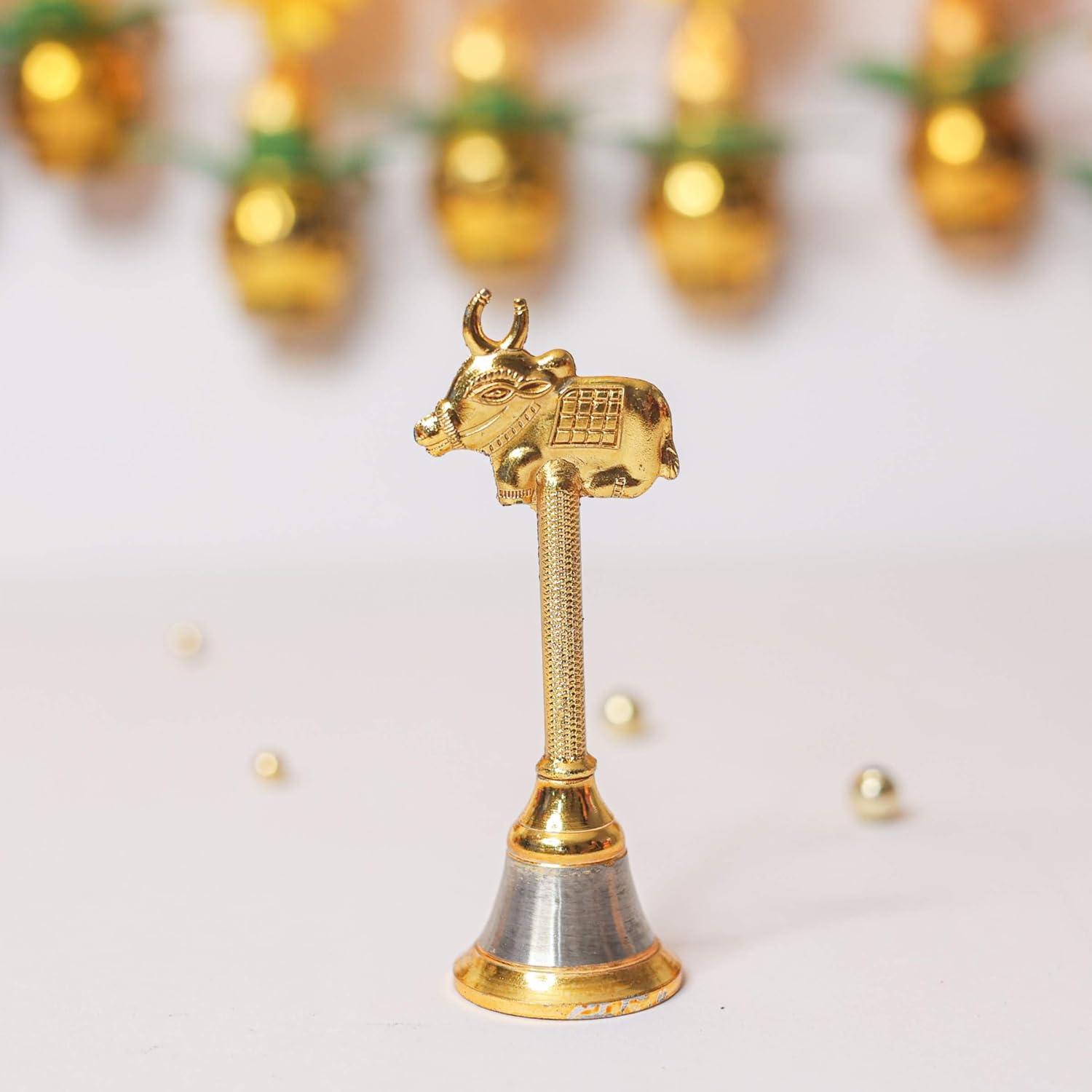 Ascension Metal Nandi Bull Pooja Bell for Temple (Pack of 1)