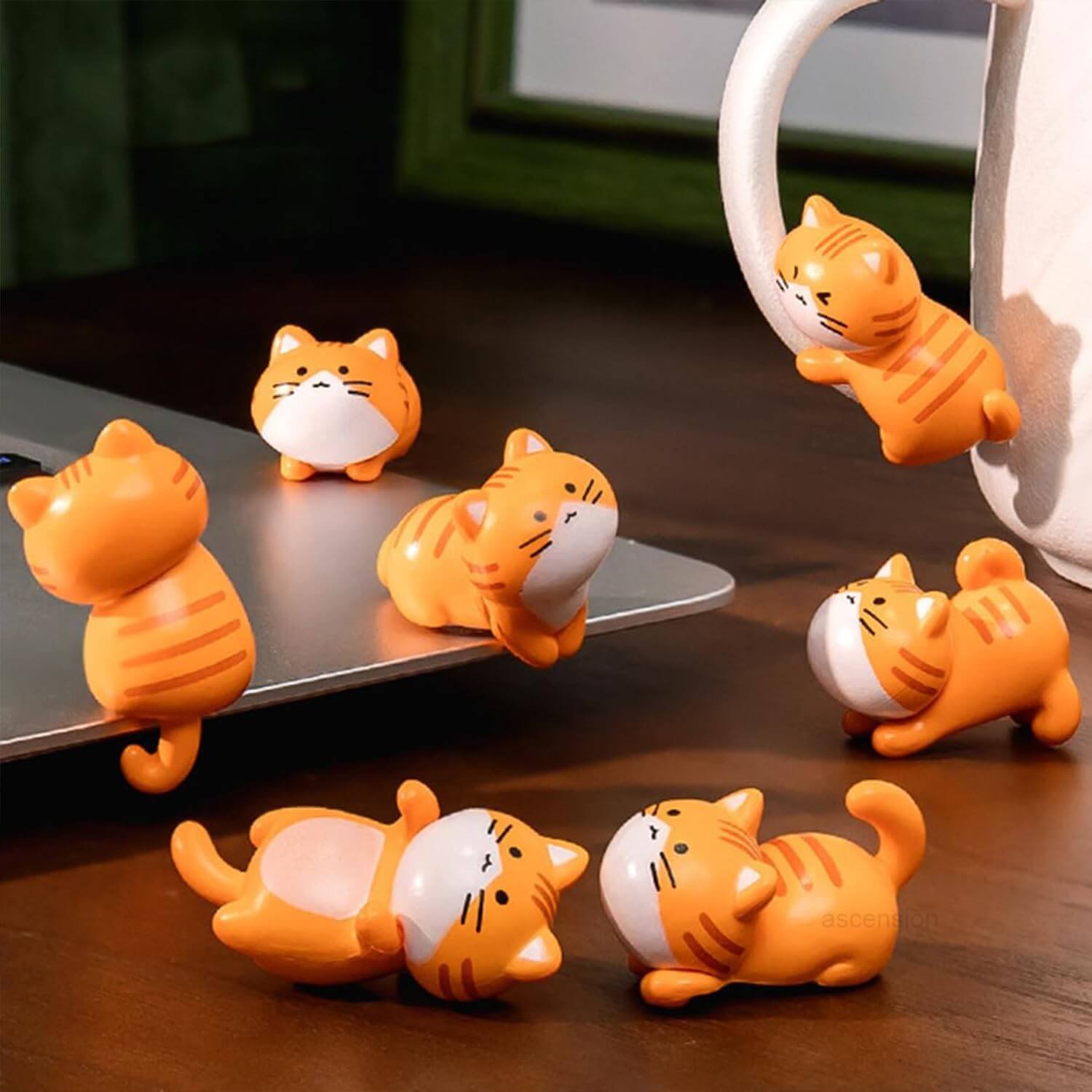 6 pcs cute mini cat miniature for home decor