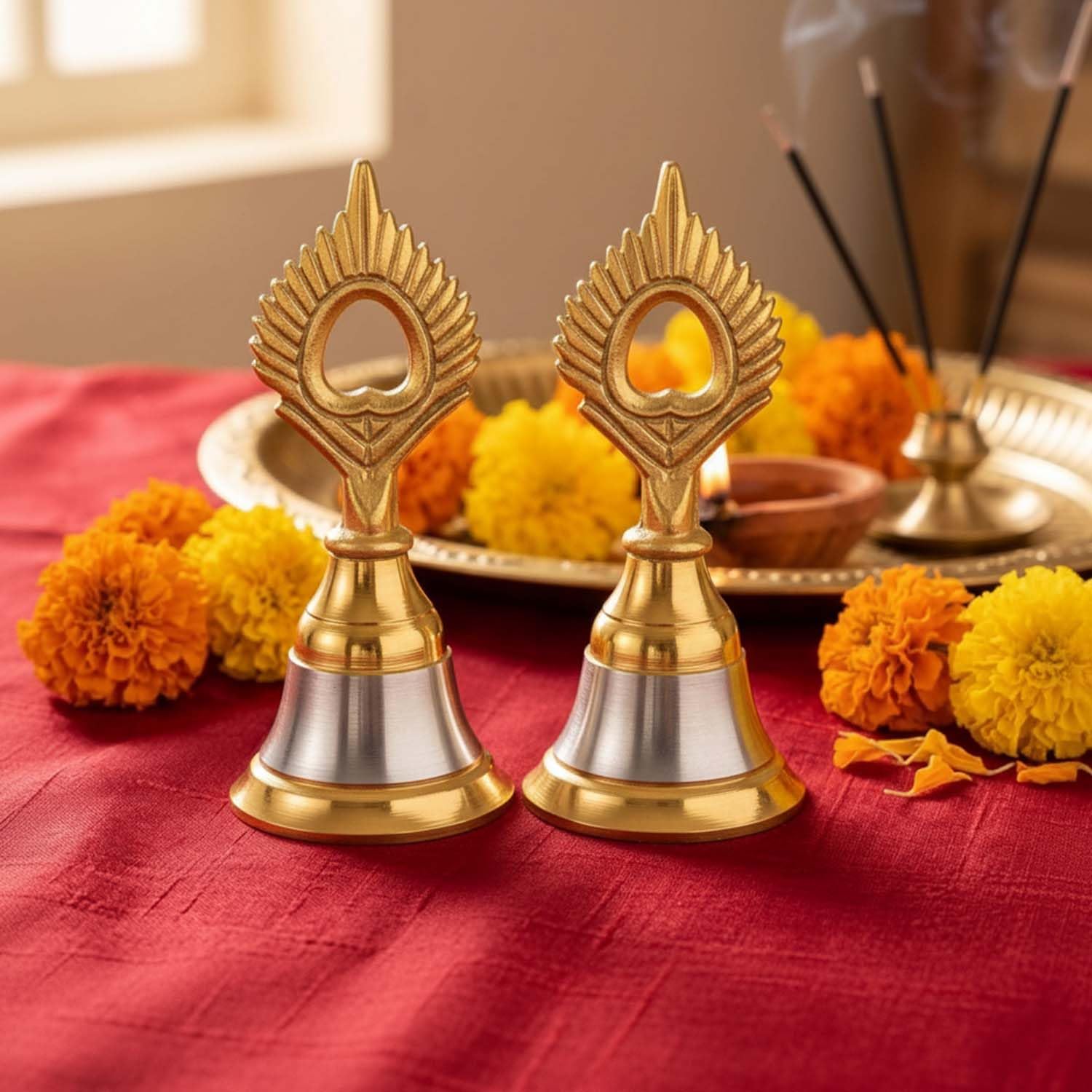 Ascension Pooja Bell for Mandir & Puja Room (Pack of 2)