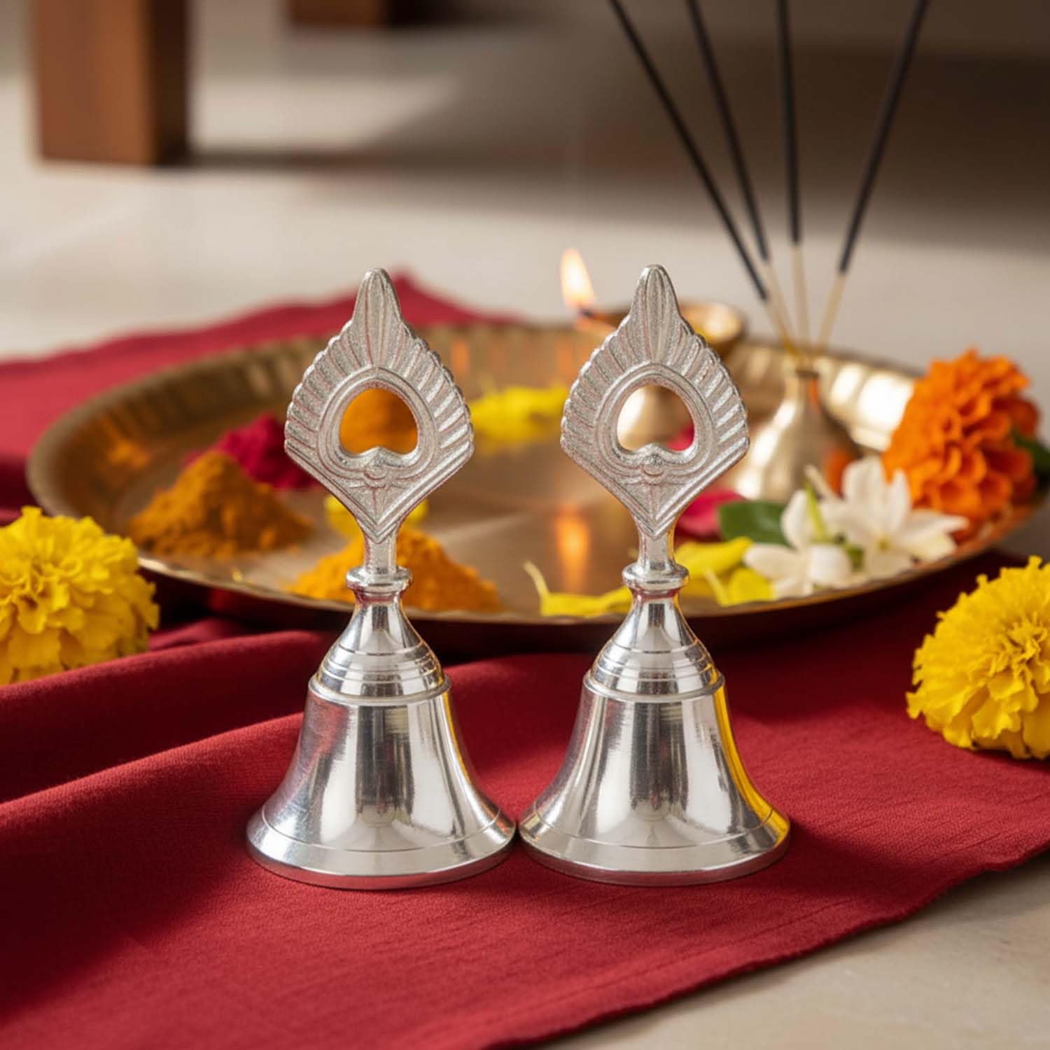 Ascension Pooja Bell for Mandir & Puja Room (Pack of 2)