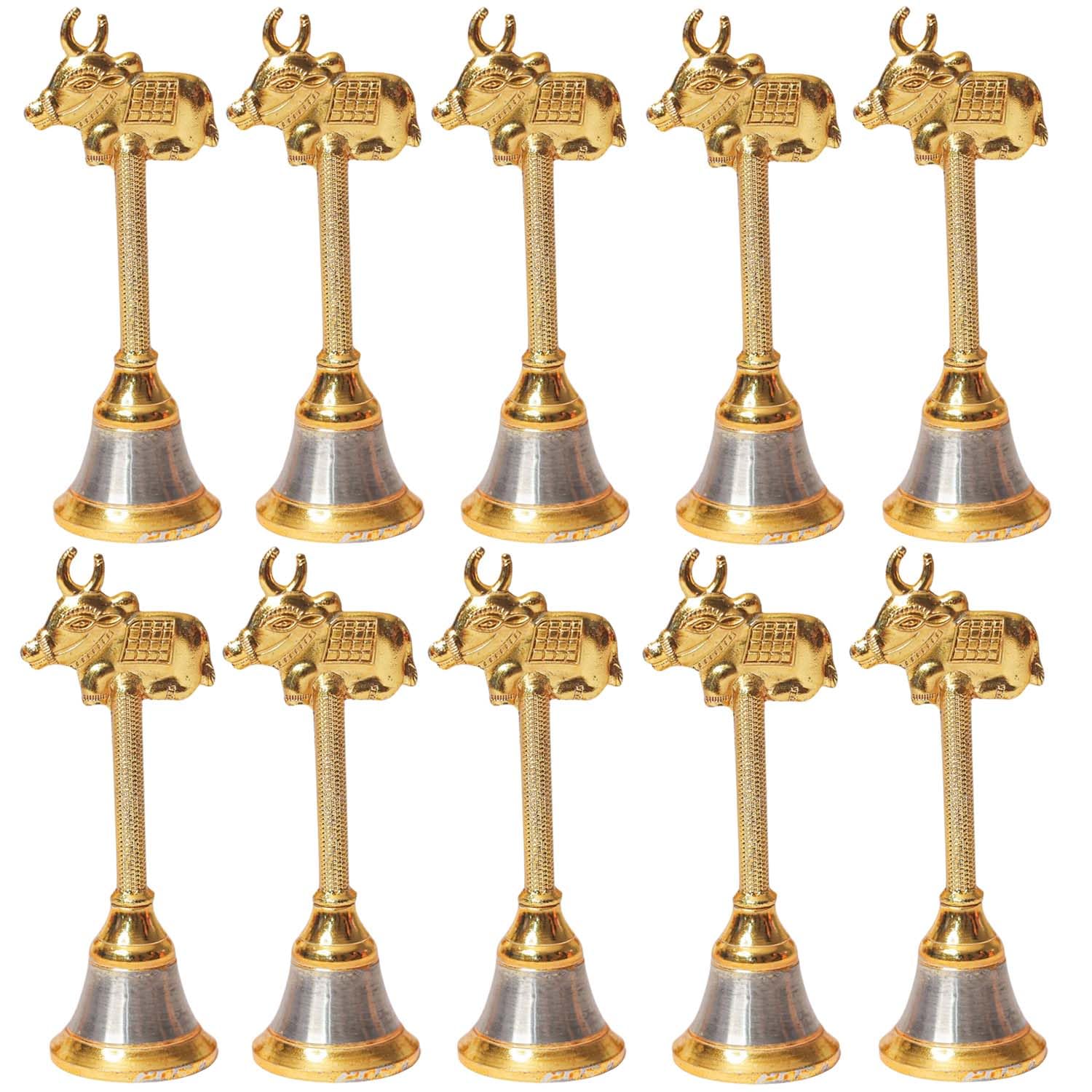 Ascension Metal Nandi Bull Pooja Bell for Temple (Pack of 10)