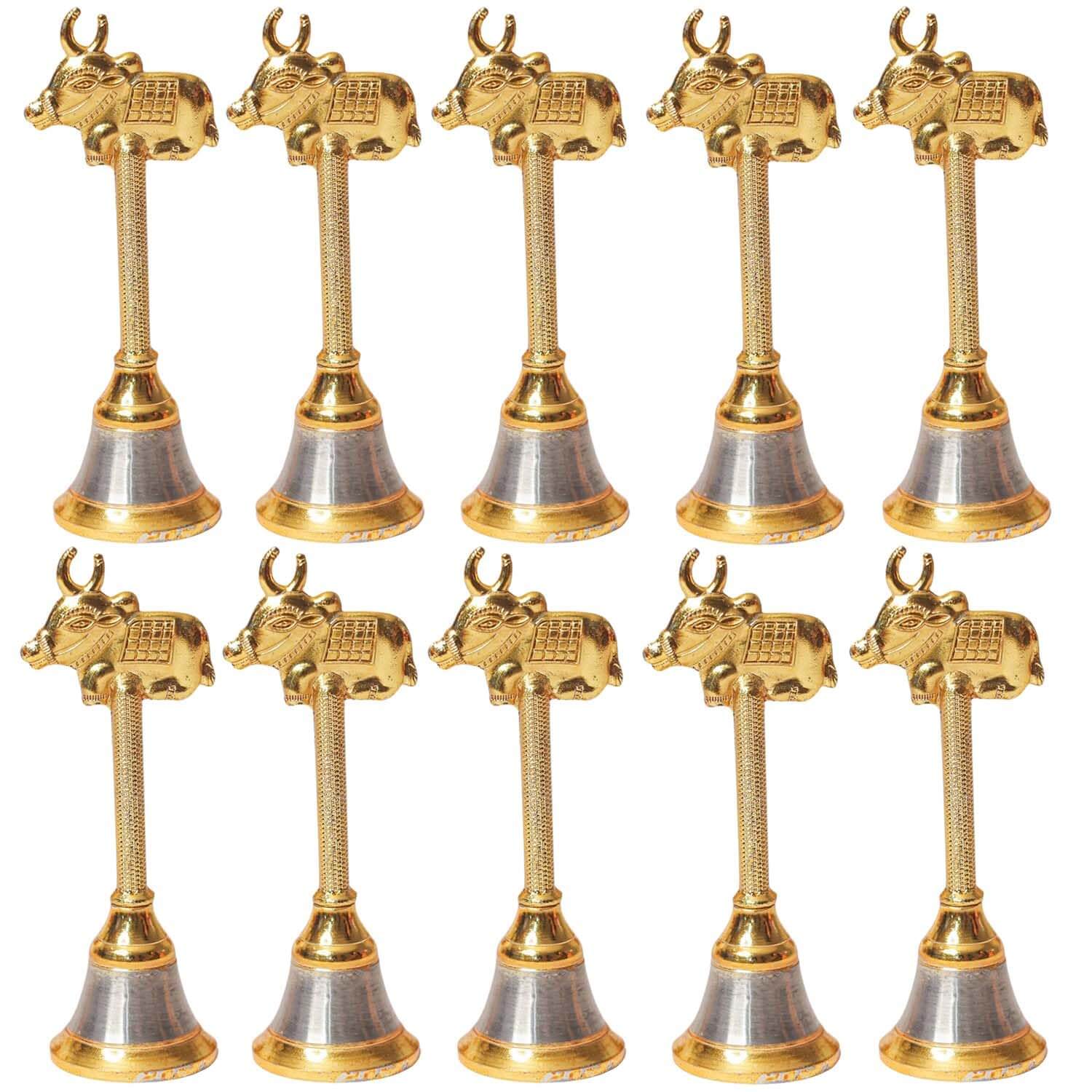 Ascension Metal Nandi Bull Pooja Bell for Temple (Pack of 10)