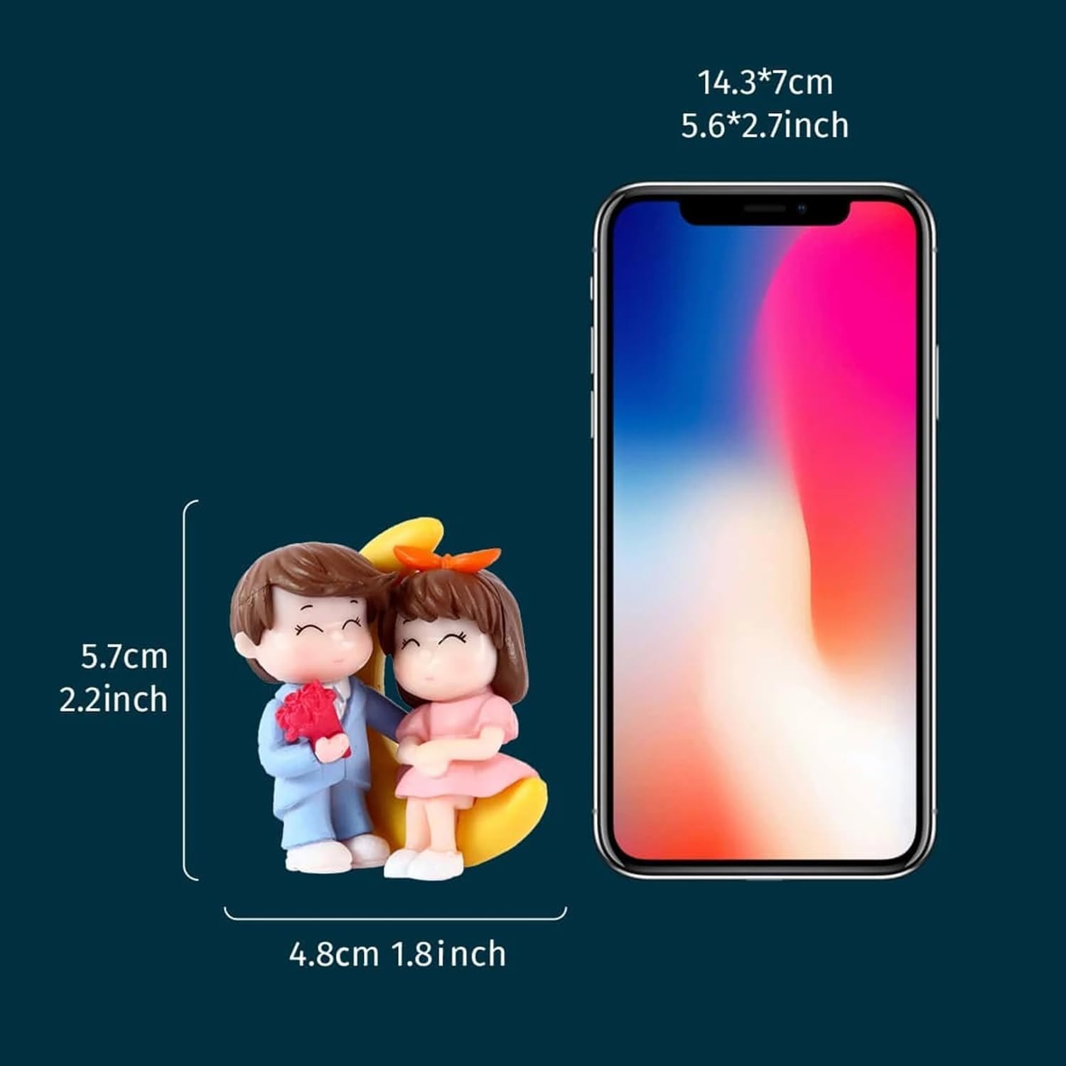 ascension Set of 2 Cute Couple Miniature Figurine Showpiece Gift for Your Love Romantic Valentine Day Gift for Girlfriend Boyfriend Small Cute Baby Couple Showpiece Miniature Valentines Gifts - Image 2