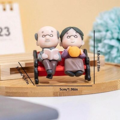 Ascension Set of 2 Old Aged Winter Wear Love Couple Miniature