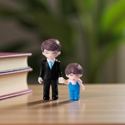 ascension Set of 2 Cute Father and Child Miniature