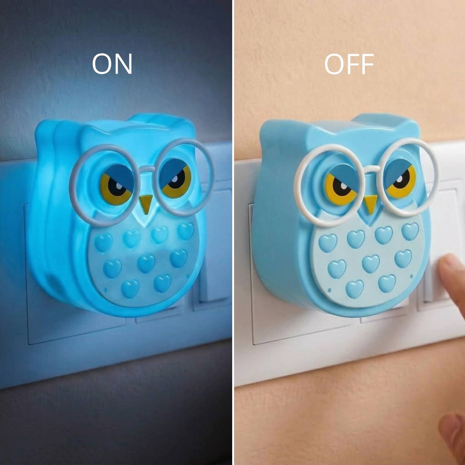 Ascension Owl LED Plug in Night Light for Kids- Wall Lamp Children Sleep Night Lights for Baby Nursing Kids Favourite Birthday & Party Return Gifts (Random Color) Multicolor