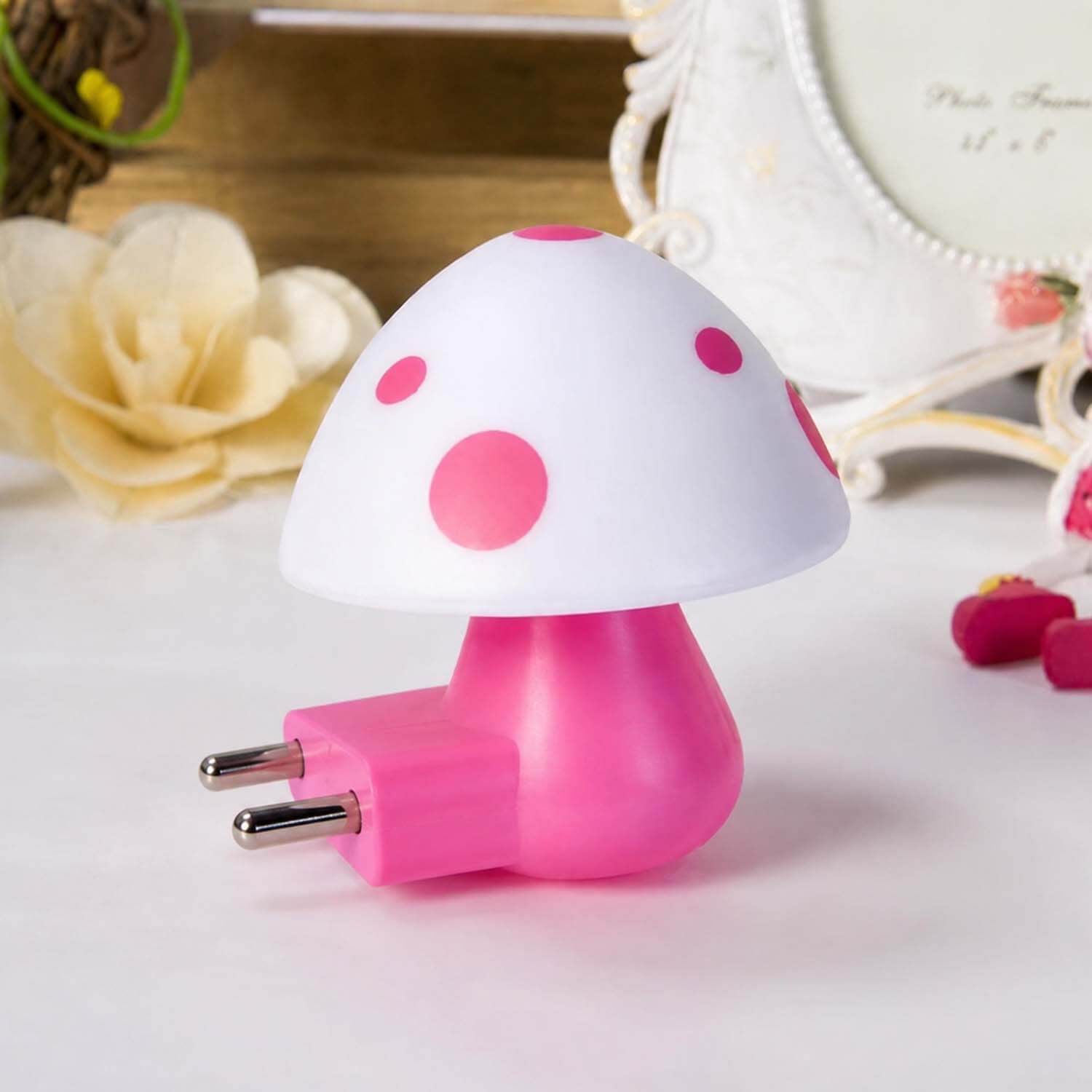 ascension 1Pc Mushroom Night Light LED Wall Plug-in with Manual Toggle Switch Lamp for Kids Bedroom, Nursery, and Home Decor, Kids Favourite Birthday & Party Return Gifts (Random Colour) - Image 6