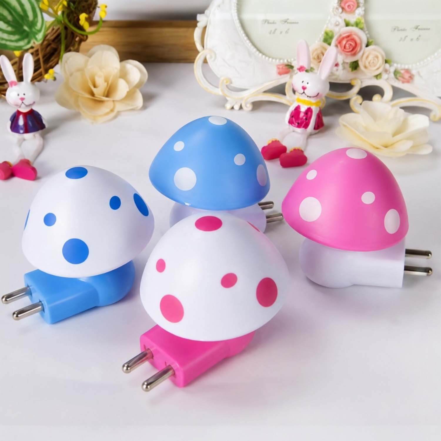ascension 1Pc Mushroom Night Light LED Wall Plug-in with Manual Toggle Switch Lamp for Kids Bedroom, Nursery, and Home Decor, Kids Favourite Birthday & Party Return Gifts (Random Colour) - Image 7