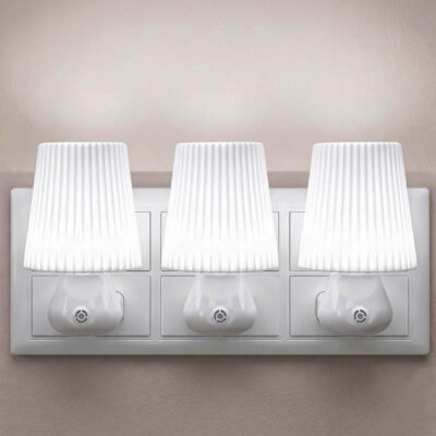ascension LED Stylish Night Lamp with Sensor, Plug-in Wall Night Light, Warm Soft Glow Decorative Light for Bedroom, Hallway, Kids Room Kids Birthday Party Return Gifts Item (Pack of 3)