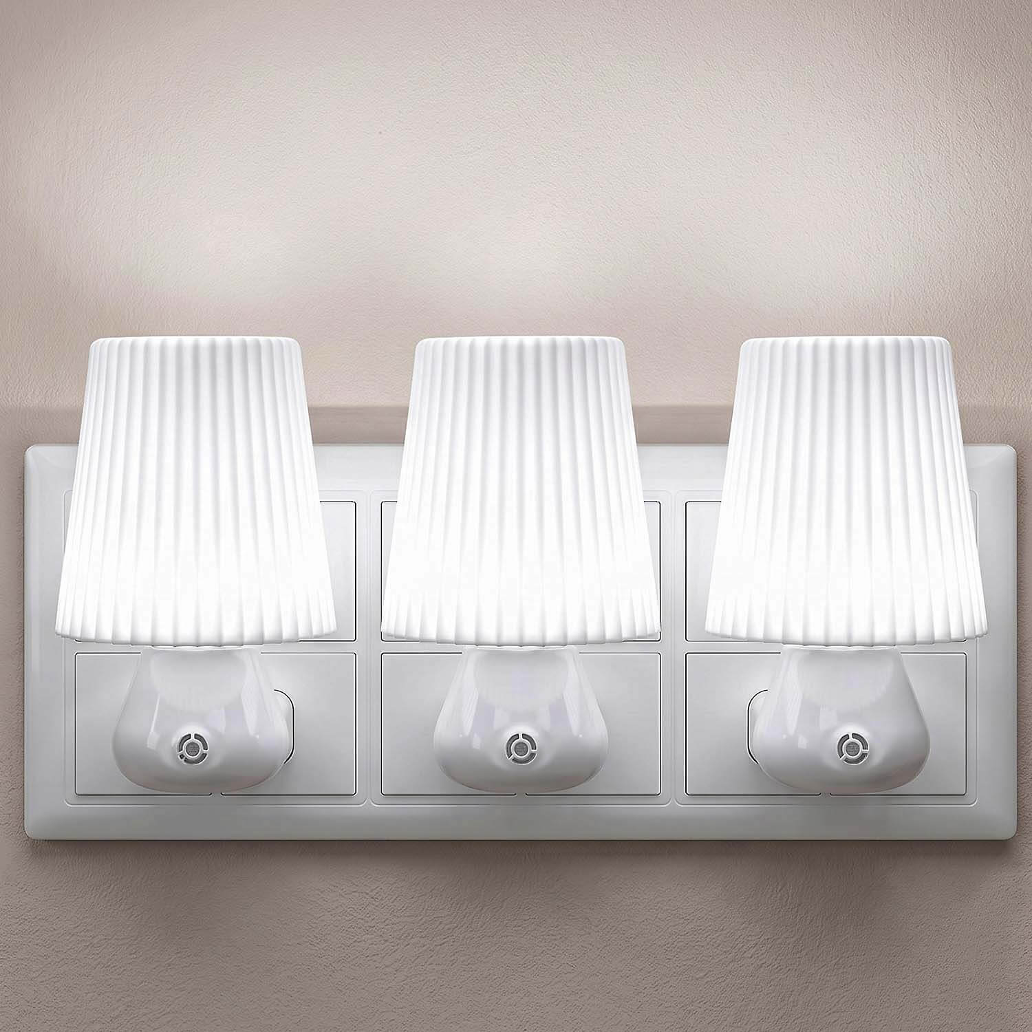 ascension LED Stylish Night Lamp with Sensor, Plug-in Wall Night Light, Warm Soft Glow Decorative Light for Bedroom, Hallway, Kids Room Kids Birthday Party Return Gifts Item (Pack of 3)