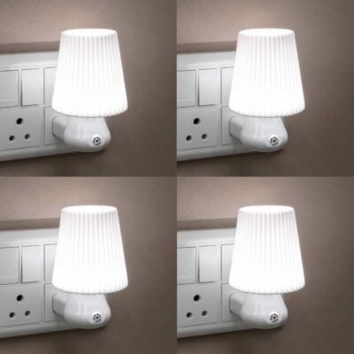 ascension LED Stylish Night Lamp with Sensor, Plug-in Wall Night Light, Warm Soft Glow Decorative Light for Bedroom, Hallway, Kids Room Kids Birthday Party Return Gifts Item (Pack of 4)