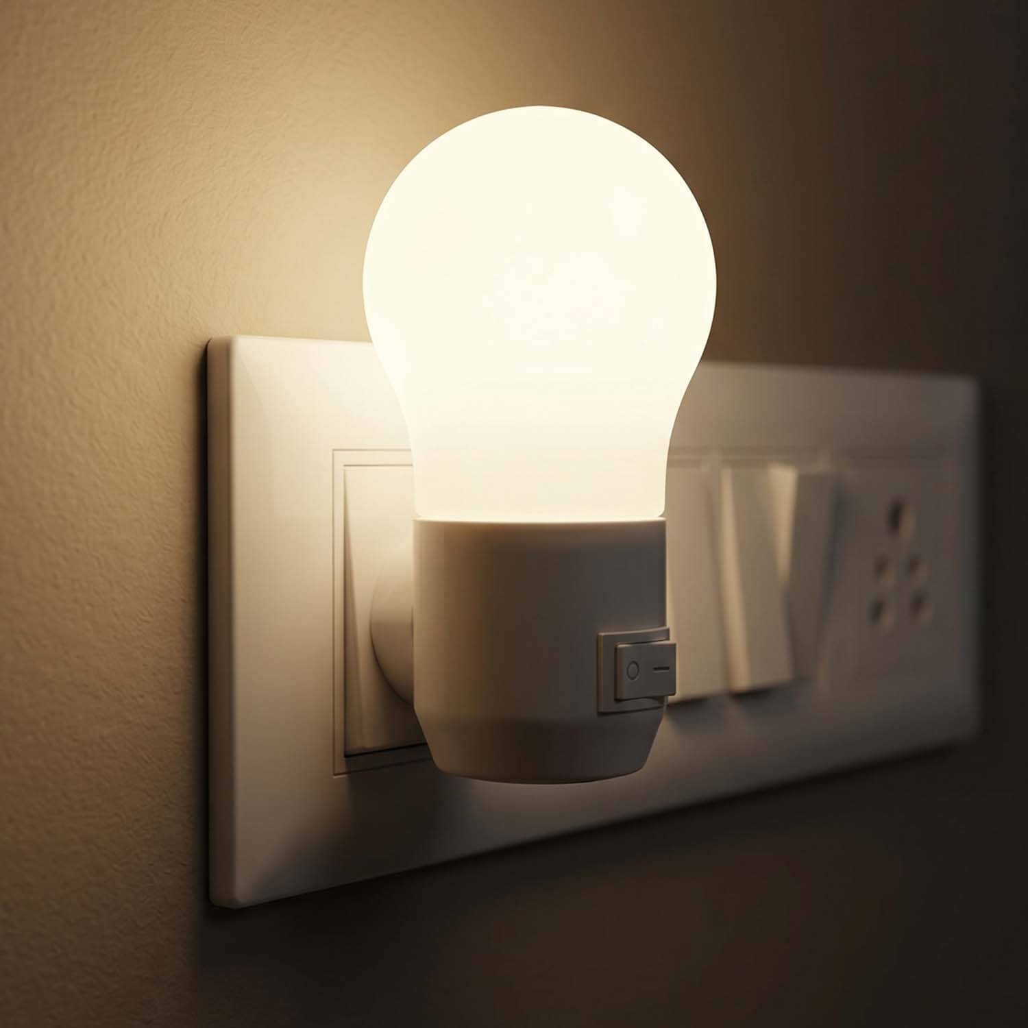 ascension Plug-in LED Night Lamp with Switch, Plug-in Wall Night Light, Warm Soft Glow Decorative Light for Bedroom, Hallway, Kids Room Kids Birthday Party Return Gifts Item