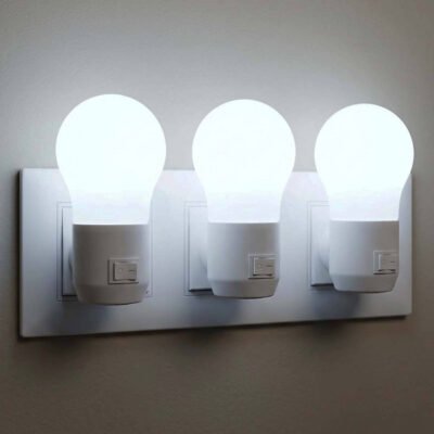 ascension Plug-in LED Night Lamp with Switch, Plug-in Wall Night Light, Warm Soft Glow Decorative Light for Bedroom, Hallway, Kids Room Kids Birthday Party Return Gifts Item (Pack of 3)