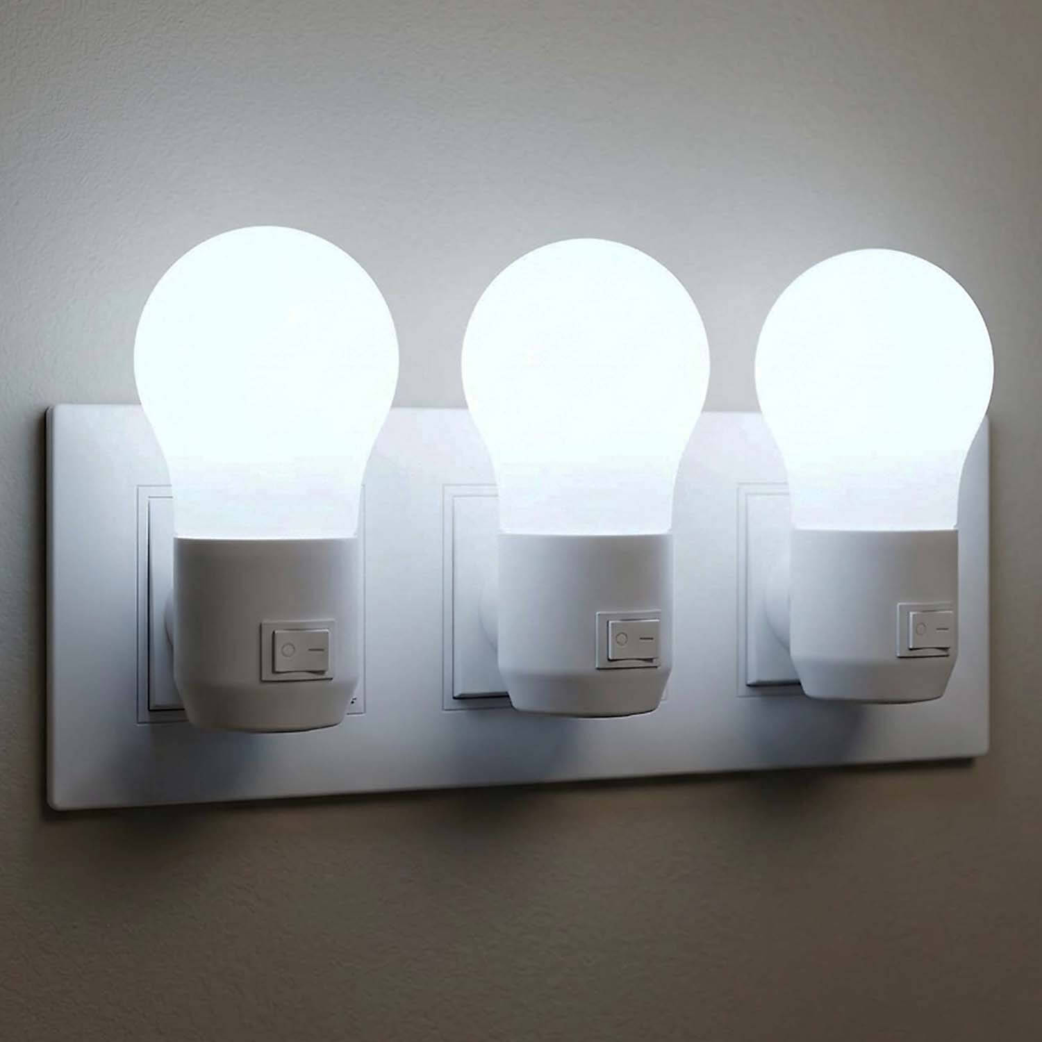 ascension Plug-in LED Night Lamp with Switch, Plug-in Wall Night Light, Warm Soft Glow Decorative Light for Bedroom, Hallway, Kids Room Kids Birthday Party Return Gifts Item (Pack of 3)