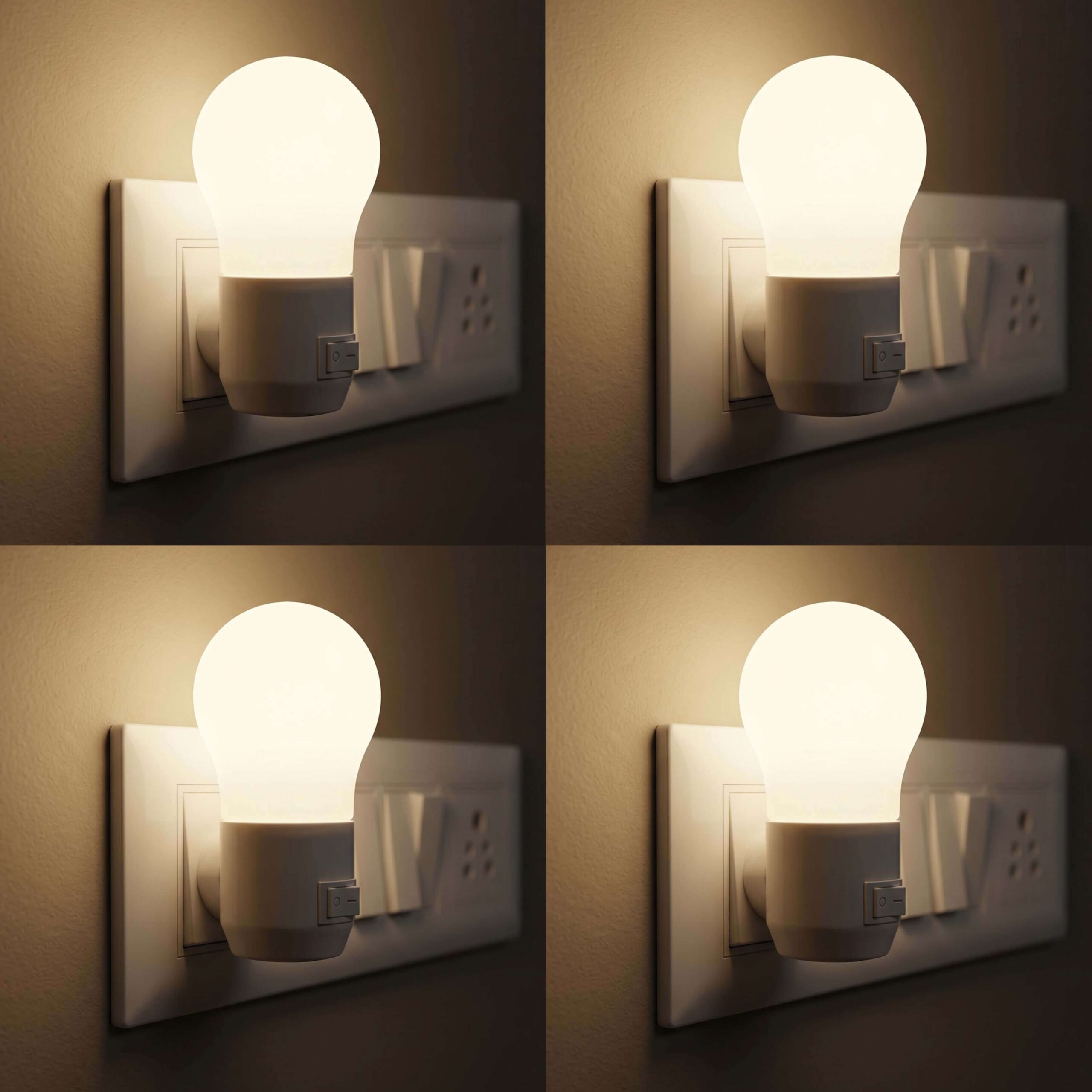 ascension Plug-in LED Night Lamp with Switch, Plug-in Wall Night Light, Warm Soft Glow Decorative Light for Bedroom, Hallway, Kids Room Kids Birthday Party Return Gifts Item (Pack of 4)