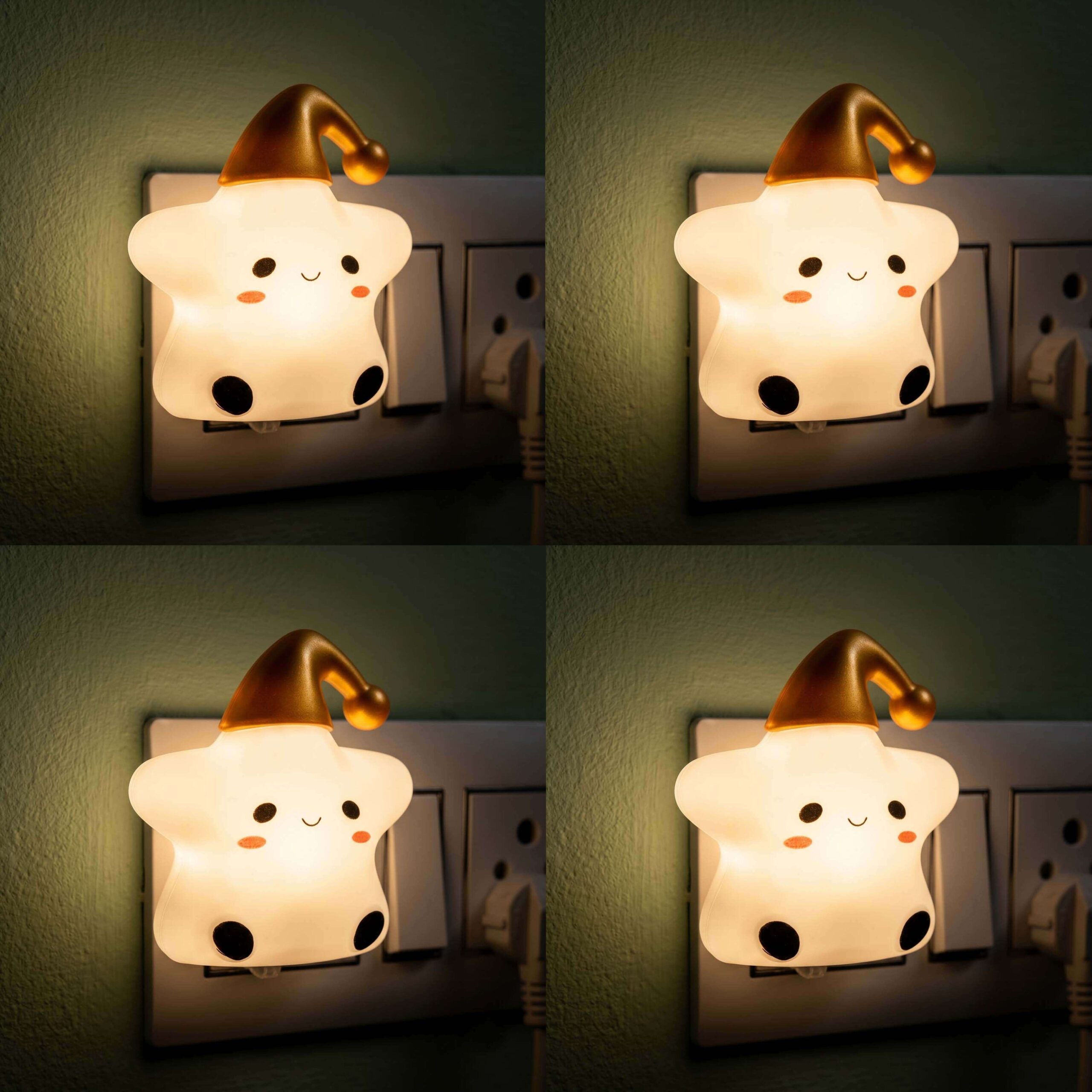 ascension Star Shape LED Night Lamp with Switch, Plug-in Wall Night Light, Warm Soft Glow Decorative Light for Bedroom, Hallway, Kids Room Kids Birthday Party Return Gifts Item (Pack of 3) (Copy)