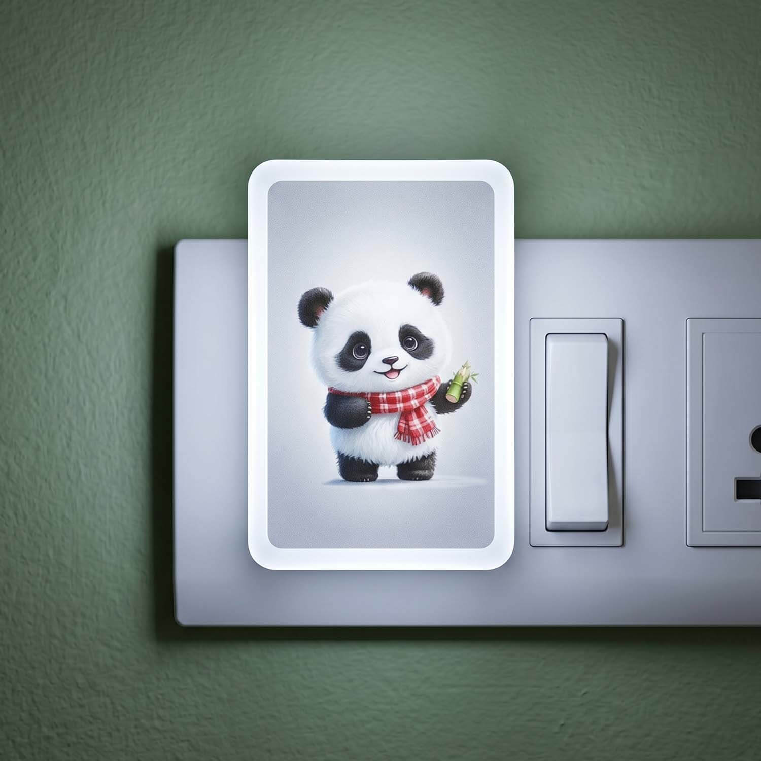 ascension Kids Panda LED Night Lamp with Switch, Plug-in Wall Night Light, Warm Soft Glow Decorative Light for Bedroom, Hallway, Kids Room Kids Birthday Party Return Gifts Item Assorted Design