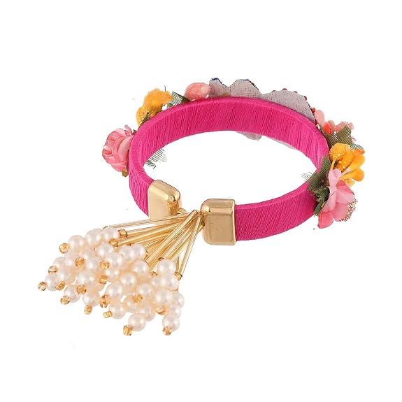 ascension Peacock Pankh Kadda bangle bracelet Design Kundan Meena Rakhi Raksha Bandhan Gift Band Moli Bracelet Stone Pearl Designer Rakhi for bhabhi with Roli Tilak Pack - Image 3