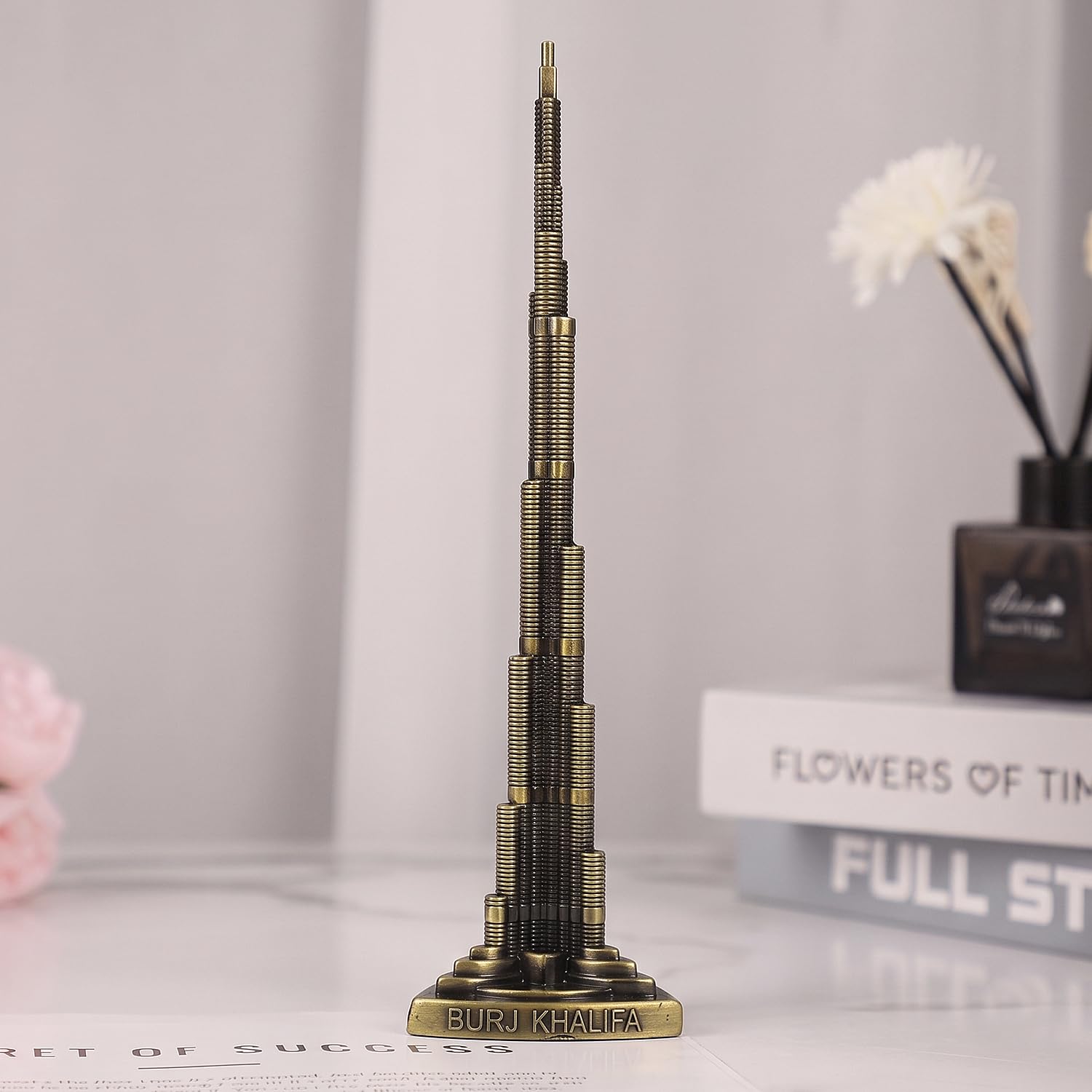 ascension Metal Burj Khalifa Idol Miniature Showpiece for Home & Office Decor Collectible Souvenir Statue for Office Deck, Table, Living Room, Tabletop, Desk Decor Gift for Travel Lovers