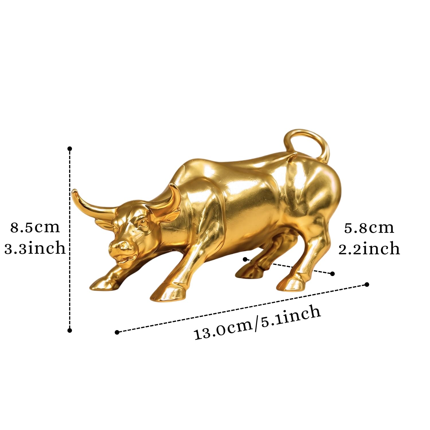 Ascension Metal Bull Statue for Home & Office Decor Symbol of Wealth, Prosperity & Success Bull Figurine Showpiece for Desk, Table Home Living room Bedroom Decoration Gift for Housewarming & Festivals - Image 3