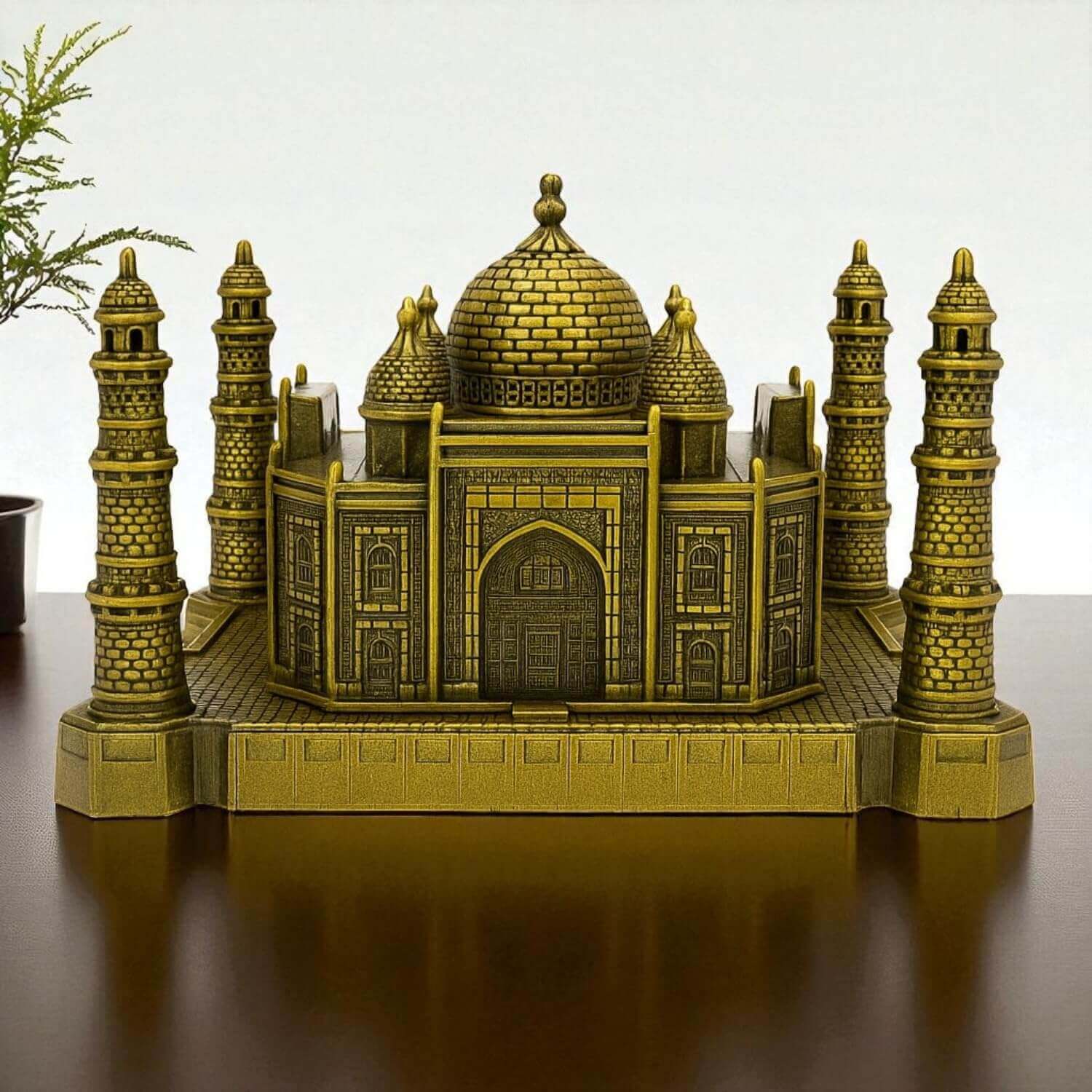 ascension Antique Finish Agra Souvenir Taj Mahal Miniature Showpiece for Study Table Office Desk Living Room Decoration Accessories Souvenir Statue Birthday Gifting Item (Antique)