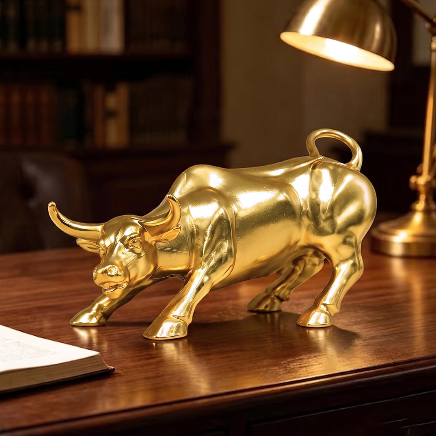 Ascension Metal Bull Statue for Home & Office Decor Symbol of Wealth, Prosperity & Success Bull Figurine Showpiece for Desk, Table Home Living room Bedroom Decoration Gift for Housewarming & Festivals