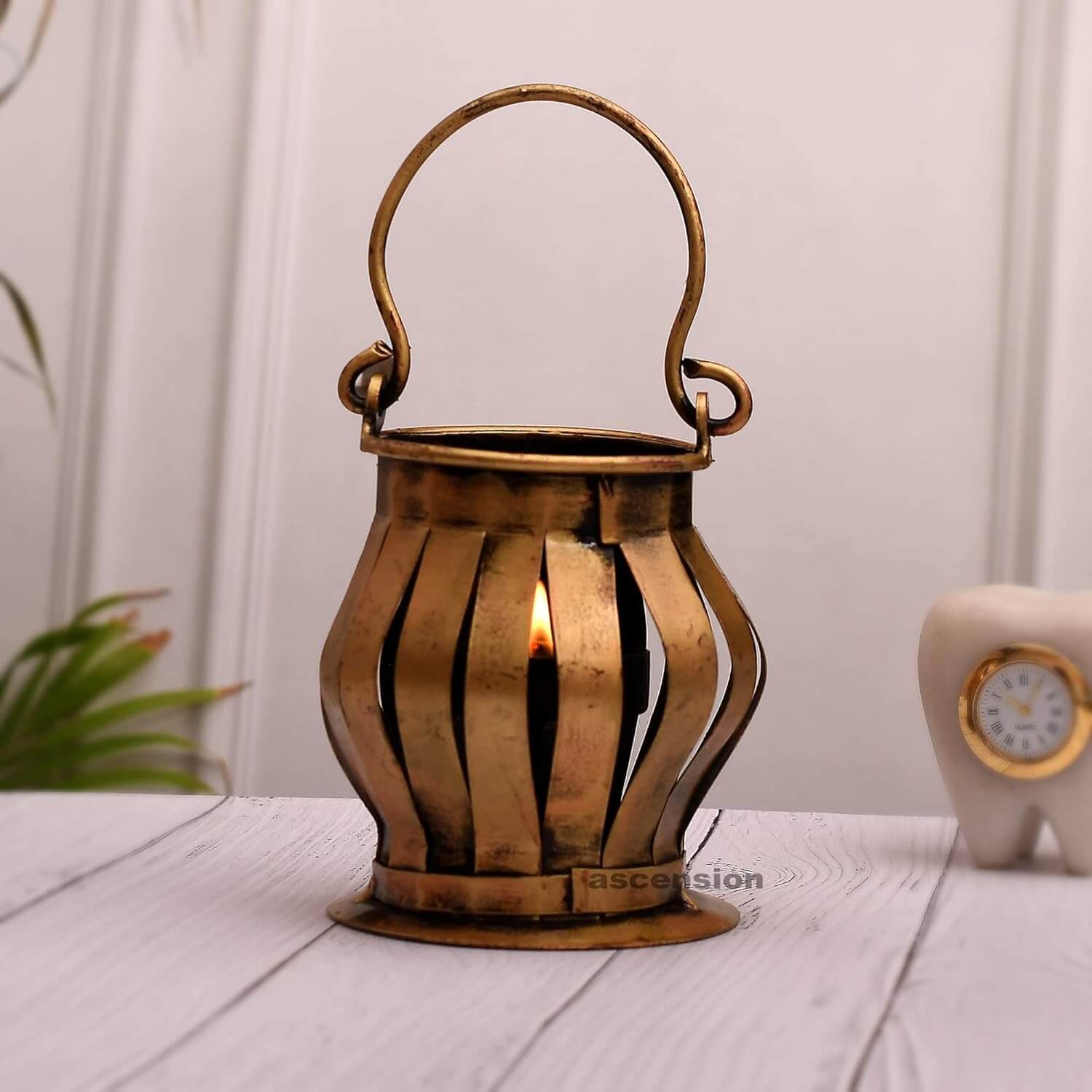 Ascension Lantern Decorative Bucket Tea Light Candle Holder Stand Candle Holder Candle Holder Table Decorations Ornament for Home Decor Dining Room Gifts with Tealight Candles Decorations - Image 3