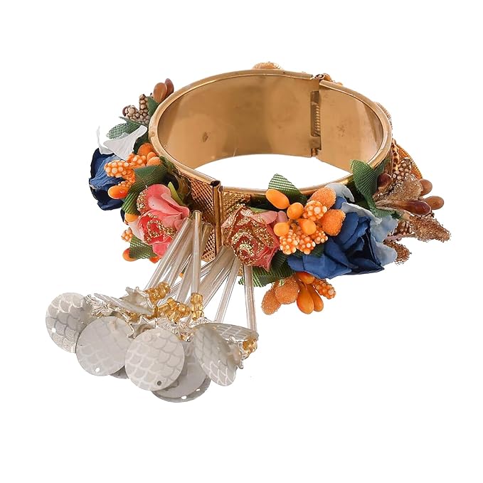 ascension Peacock Metal Kadda bangle bracelet Design Kundan Meena Rakhi Raksha Bandhan Gift Band Moli Bracelet Stone Pearl Designer Rakhi for bhabhi with Roli Tilak Pack - Image 2