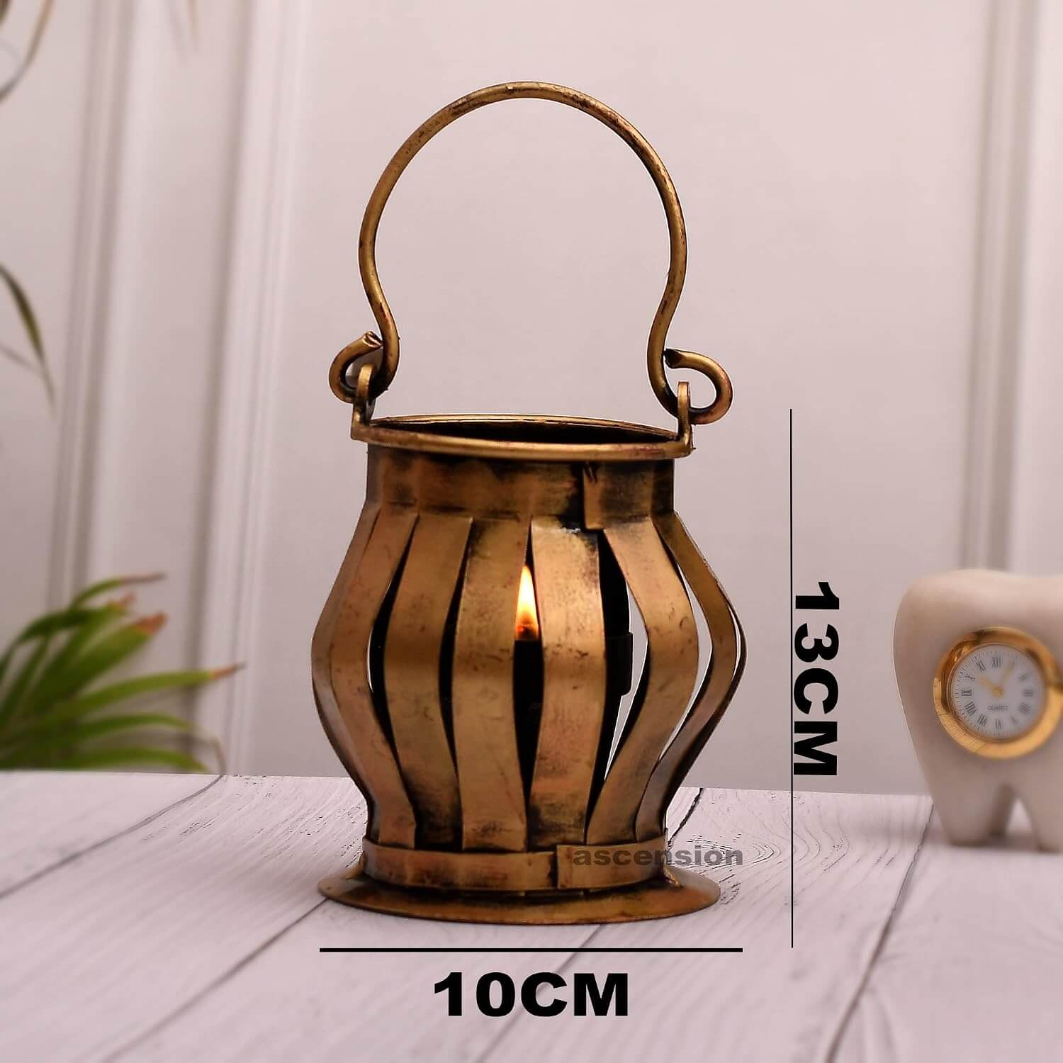 Ascension Lantern Decorative Bucket Tea Light Candle Holder Stand Candle Holder Candle Holder Table Decorations Ornament for Home Decor Dining Room Gifts with Tealight Candles Decorations - Image 2