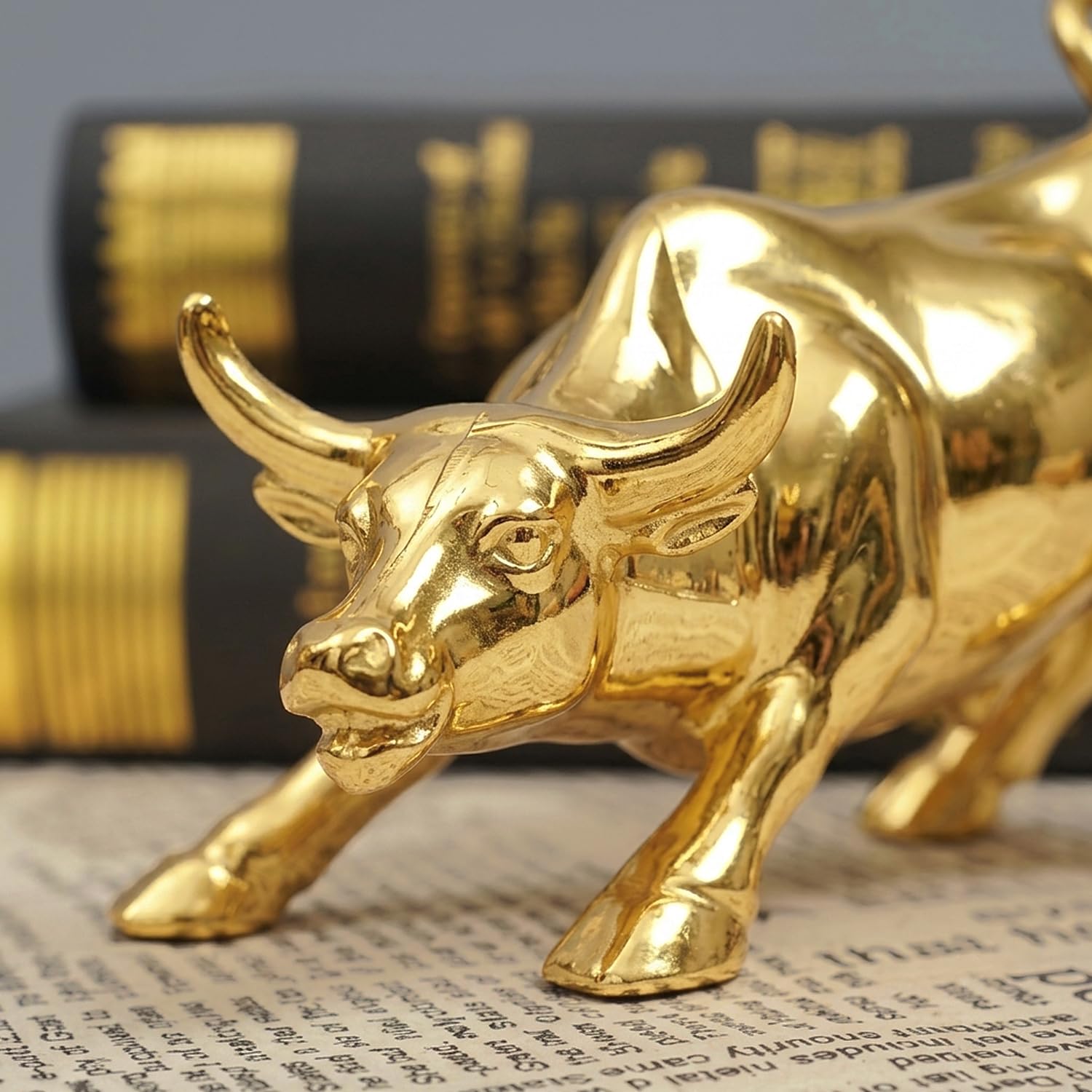 Ascension Metal Bull Statue for Home & Office Decor Symbol of Wealth, Prosperity & Success Bull Figurine Showpiece for Desk, Table Home Living room Bedroom Decoration Gift for Housewarming & Festivals - Image 2