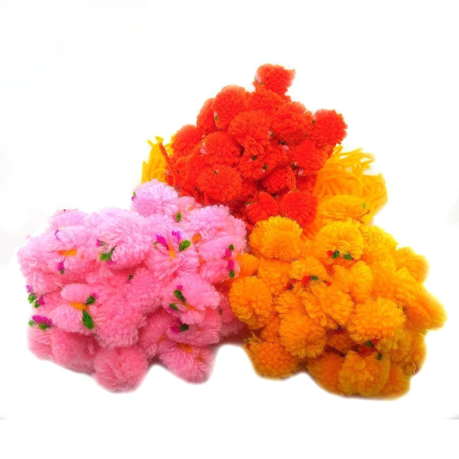 Ascension (Pack of 40) Ram Rakhi Flower Gota Pati Pooja with Pom Pom & Feather Soft Children Thread Shravan God Includes Best Brother Fridge Magnet & Roli Tilak