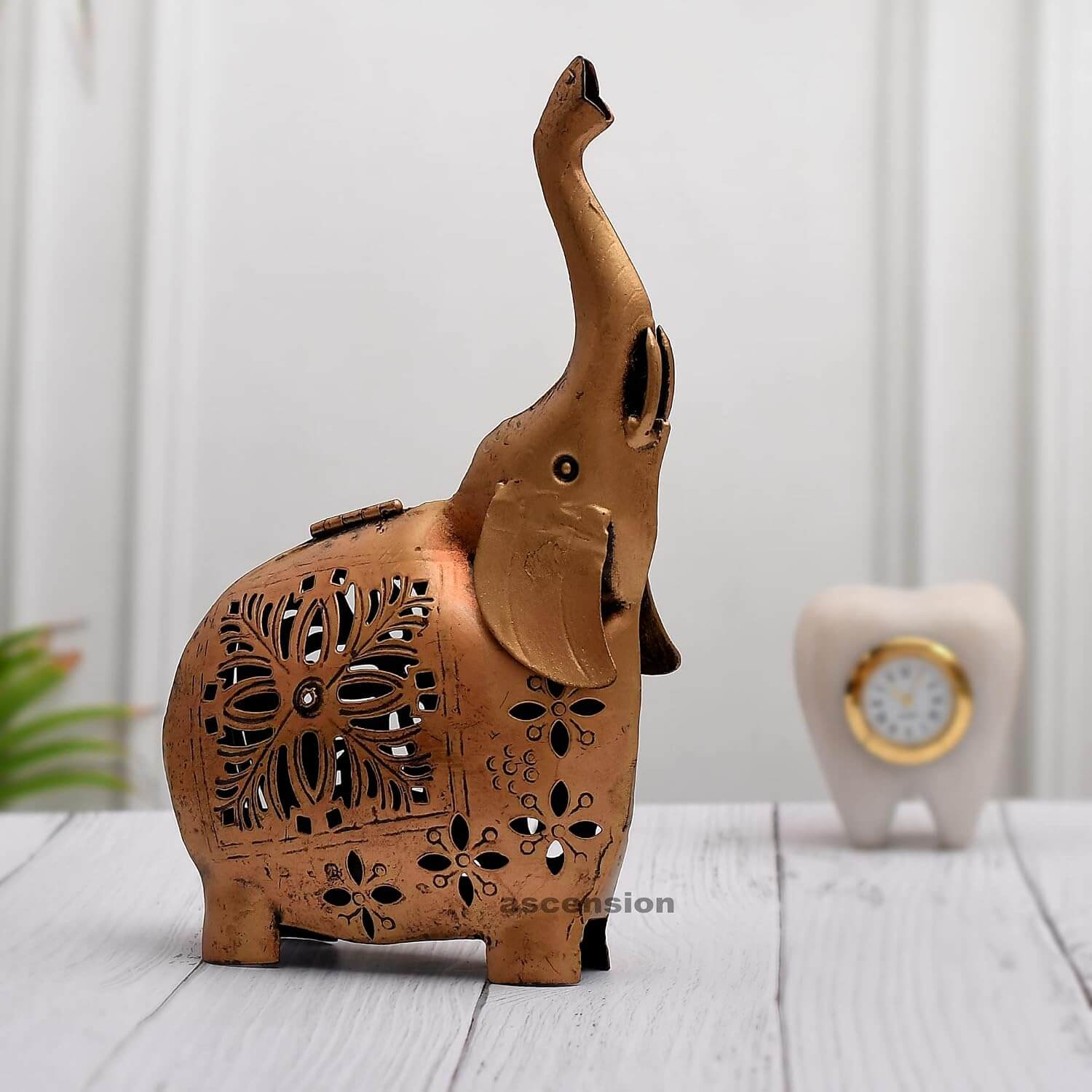Ascension Lantern Decorative Elephant Tea Light Candle Holder Stand Candle Holder Elephant Candle Holder Table Decorations Ornament for Home Decor Gifts with Tealight Candles Decorations