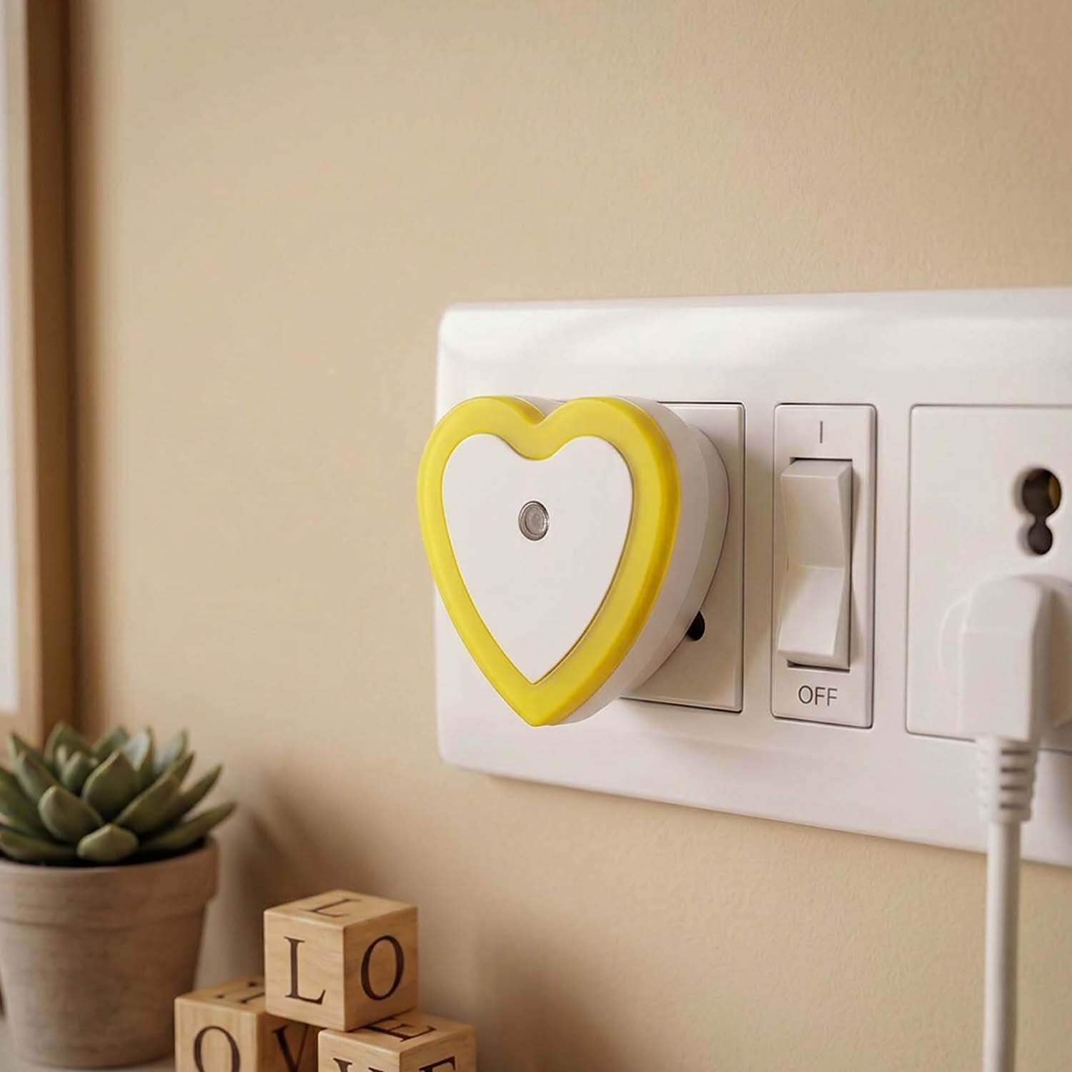 ascension Heart Shape Automatic Sensor Control Diffuse Eye Protecting Energy Saving Night Lamp Kids Favourite Birthday & Party Return Gifts (Random Colour) - Image 4