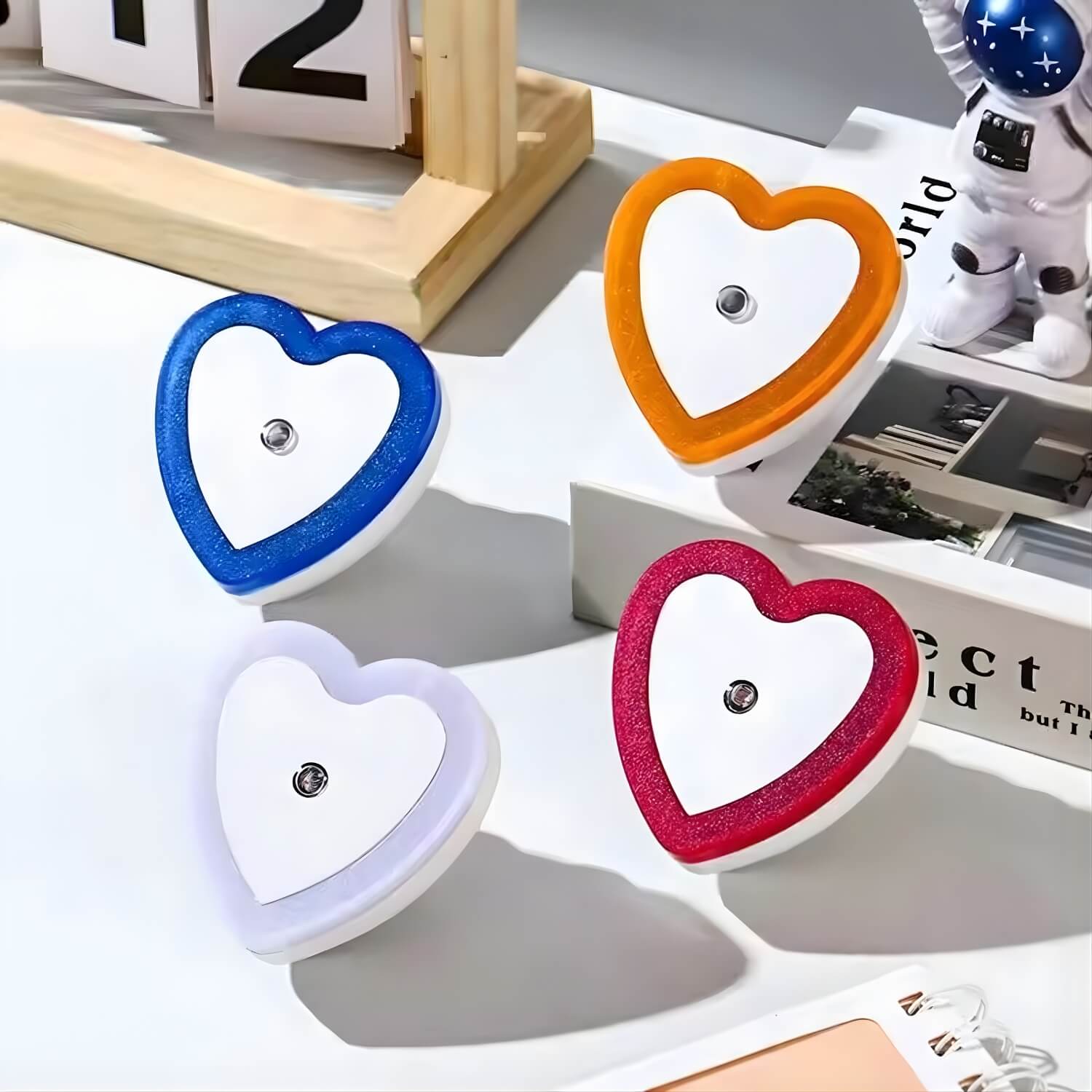 ascension Plastic Night Light Lamp for Baby Nursing Kids Favourite Birthday Party Return Gifts Cartoon Night Lamp for Kids Room Baby Night Lights (Random Color) (Heart Shape), Led, Multi