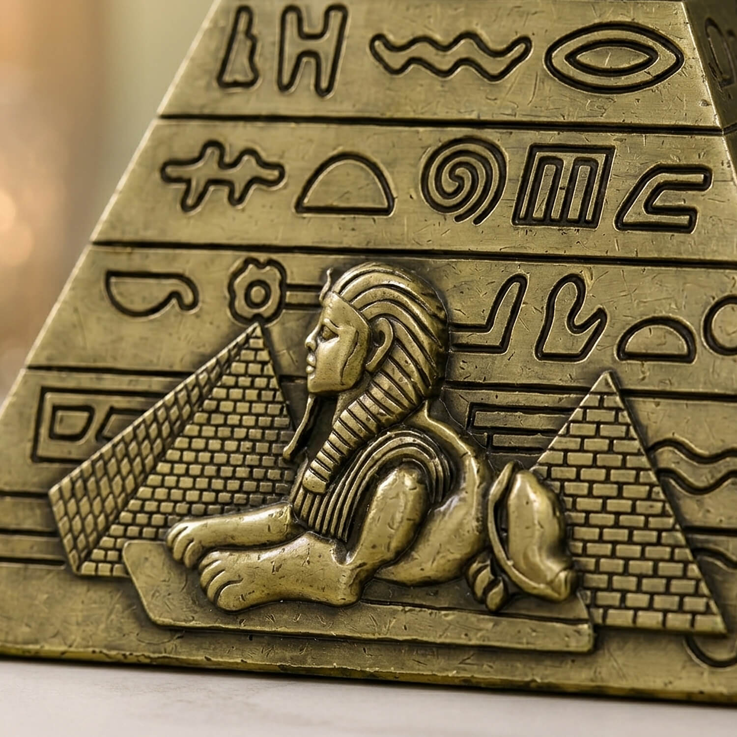ascension Metal Egyptian Pyramid Idol Miniature Showpiece for Home & Office Decor Collectible Souvenir Statue for Office Deck, Table, Living Room, Tabletop, Desk Decor Gift for Travel Lovers - Image 4