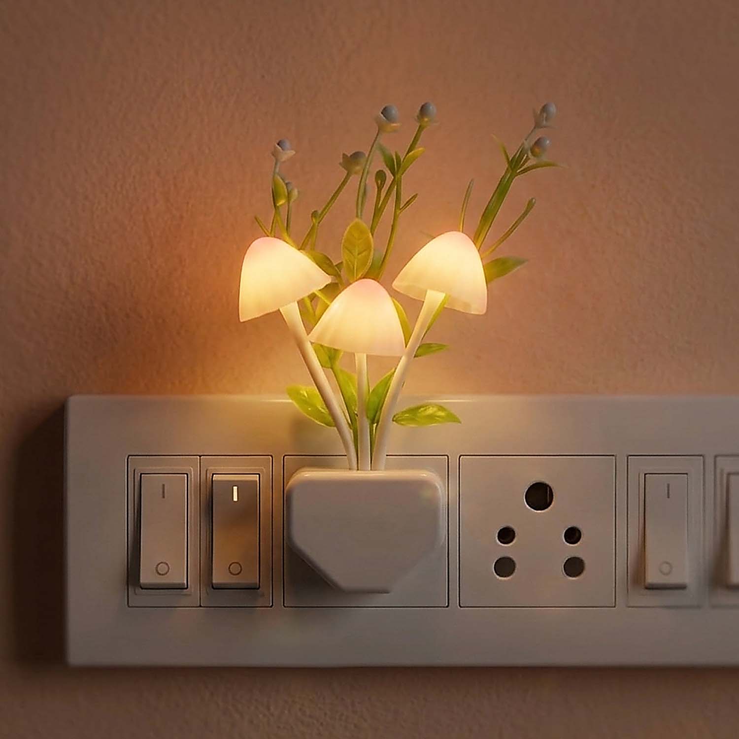 ascension Plastic 1Pcs Mushroom LED Lamp Automatic Light Multi-Color Changing Best Night Lamp for Home & Bedroom Decoration Kids Favourite Birthday & Party Return Gifts(Random Color)