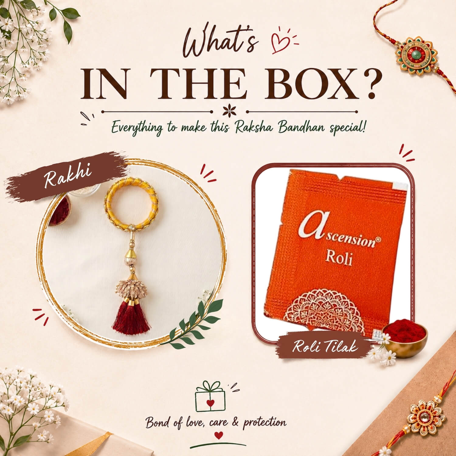 ascension ® Flower Beats Bracelet Kundan Kada Gota Pati Golden Thread and Pearl Jumar Latkan Kaleera bangle, kalere Kada Flower Lumba Rakhi for Bhabhi Girls Women Sister - Image 2
