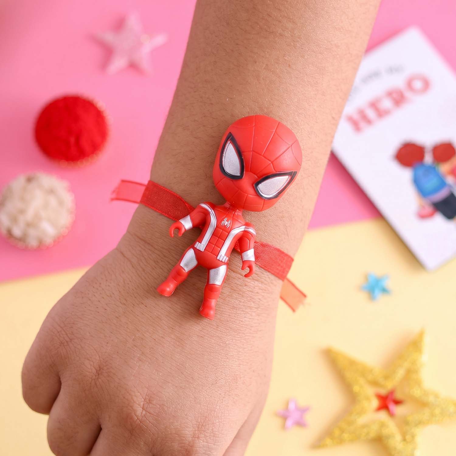 ascension Pack of 1 Kids Cartoon Rakhis for Bhaiya Raksha Bandhan Kids Rakhi Set Rakhis Soft Kids Rakhi for Raksha Bandhan Kids Rakhi with Roli Tilak Pack