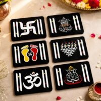 Traditional Rangoli Tiles with colorful Indian designs for home, pooja and festive decoration
