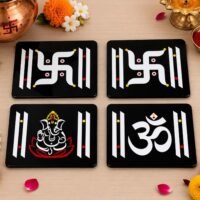 Pooja wall decor set with Swastik, Om and Ganesha designs