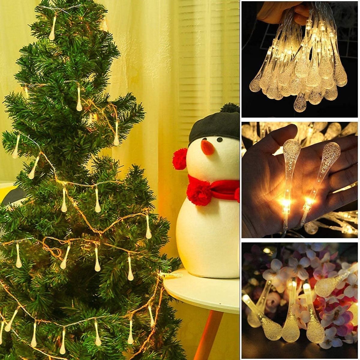 ascension 3m 14 Bulbs String Ball Globe Lights for Christmas Festival Party Garden Home Decoration Lighting for Diwali Christmas Navratri Decorative Dussehra Warm White (Warm White Drop) - Image 6