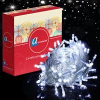 Bright cool white LED string strip decoration lights bundled next to an Ascension brand packaging box