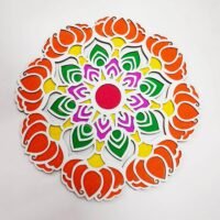 Ascension Portable Rangoli (11 inches) Stencil for Decor DIY Craft Reusable Templates for Floor Table Fill with Rangoli Atta or Grains for Navratri Pooja Mandir Rangoli Mats for Decoration (Design 2)