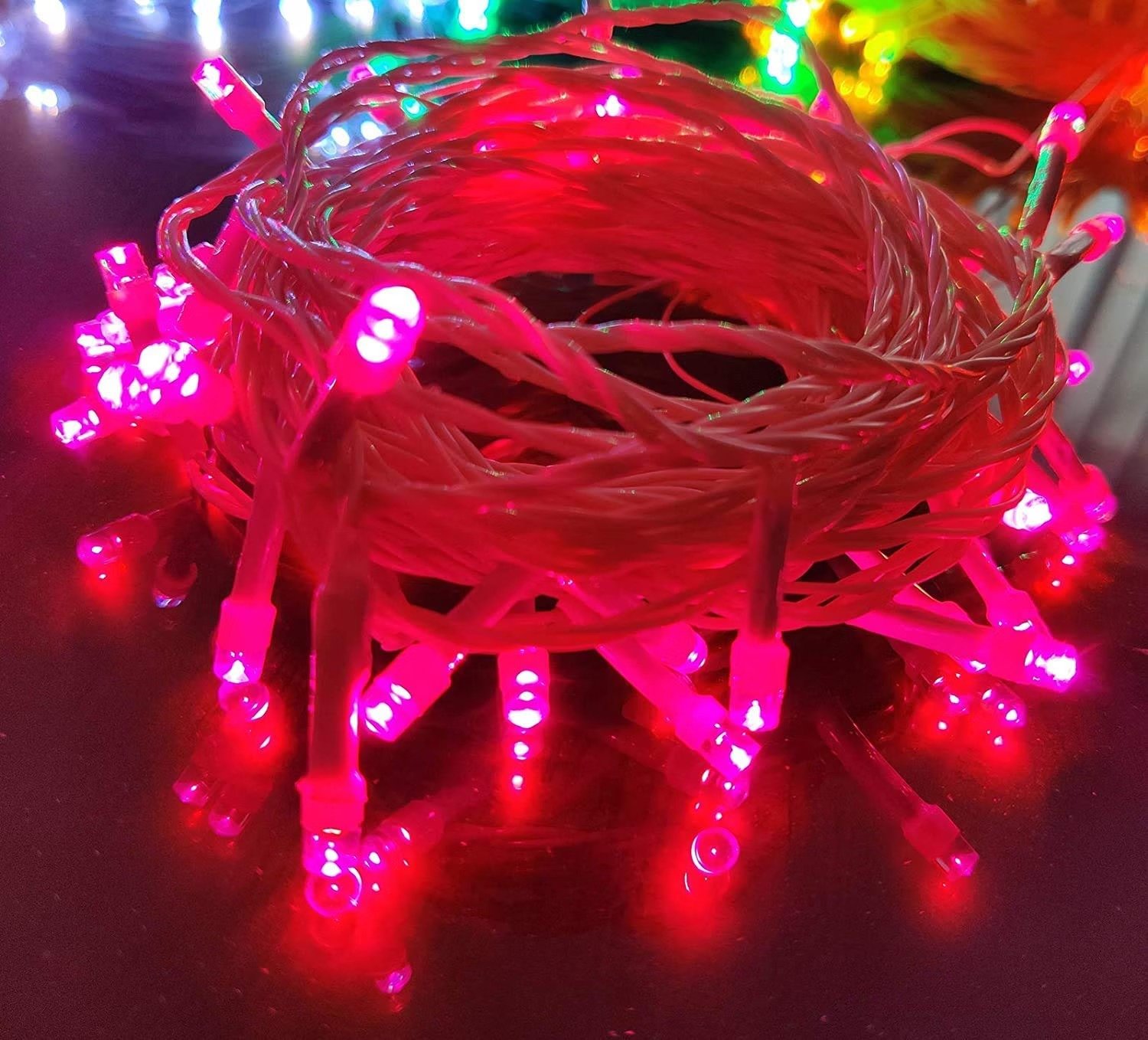 Ascension ® Set of 10 Pink String Strip Decoration Lights 10 Meter Long - Diwali/Festival/Wedding/Gifting/Xmax/New Year - Image 3