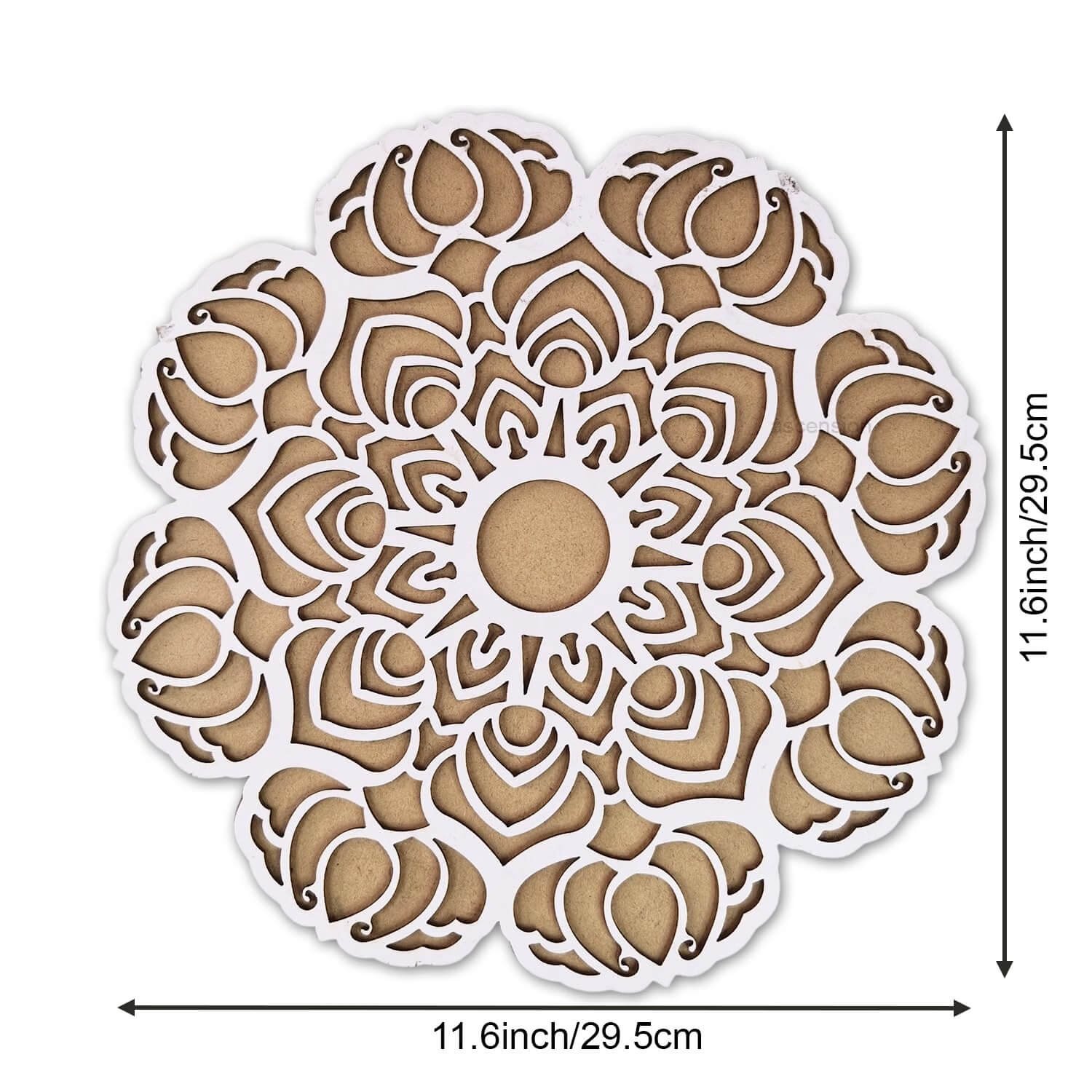 Ascension Portable Rangoli (11 inches) Stencil for Decor DIY Craft Reusable Templates for Floor Table Fill with Rangoli Atta or Grains for Navratri Pooja Mandir Rangoli Mats for Decoration (Design 2) - Image 4