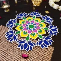 Ascension Portable Rangoli (11 inches) Stencil for Decor DIY Craft Reusable Templates for Floor Table Fill with Rangoli Atta or Grains for Navratri Pooja Mandir Rangoli Mats for Decoration (Design 1)