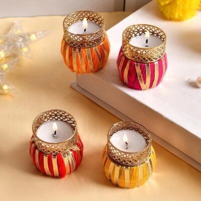 Decorative tealight candle holders for Diwali and festive home décor