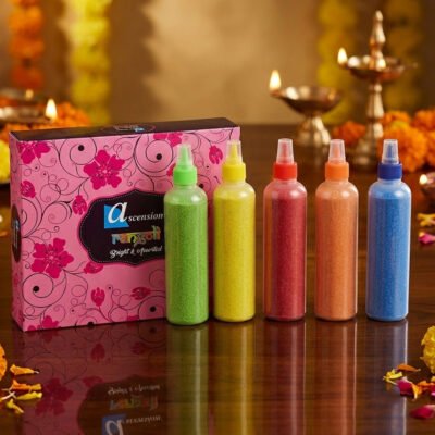 Ascension bright and assorted rangoli colors 5 color powder set